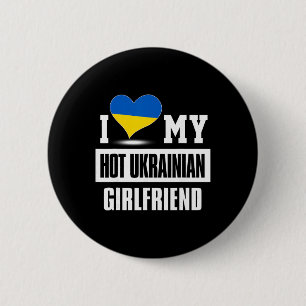 Macaron Rond 5 Cm J'aime ma chaude petite amie ukrainienne Ukraine