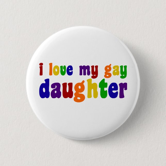 Macaron Rond 5 Cm J'Aime Ma Fille Gay (Devant)