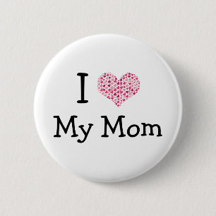 Macaron Rond 5 Cm J'Aime Ma Mère Pinback