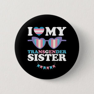 Macaron Rond 5 Cm J'aime ma soeur transgenre Famille Trans LGBTQ