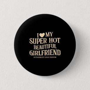 Macaron Rond 5 Cm J'Aime Ma Super Chaud Belle Petite Amie Donc S'Il 