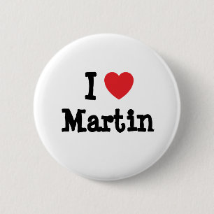 Macaron Rond 5 Cm J'aime Martin coeur personnalisé