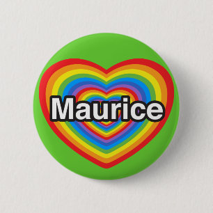 Macaron Rond 5 Cm J'aime Maurice. Je t'aime Maurice. Cœur