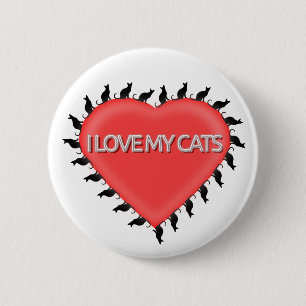 Macaron Rond 5 Cm J'Aime Mes Chats