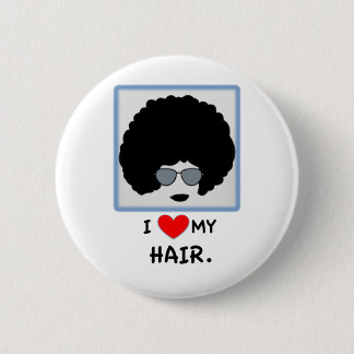 Macaron Rond 5 Cm J'aime mes cheveux - Afro