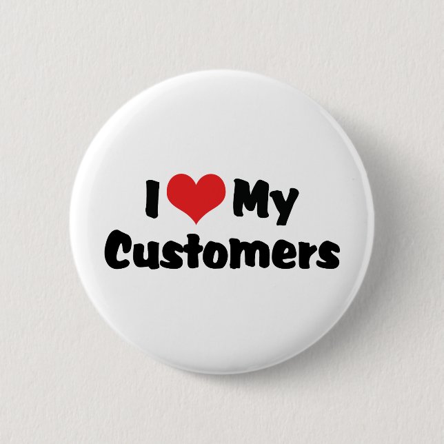 Macaron Rond 5 Cm J'aime mes clients (Devant)