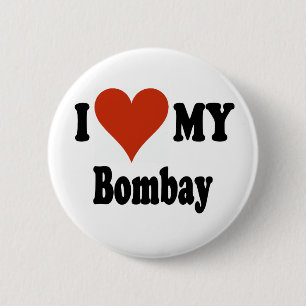 Macaron Rond 5 Cm J'aime mes marchandises de chat de Bombay