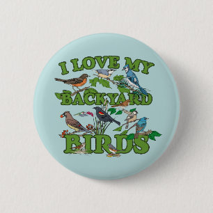 Macaron Rond 5 Cm J'aime mes oiseaux Jardins