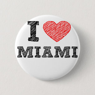 Macaron Rond 5 Cm J'aime Miami