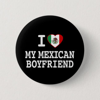 Macaron Rond 5 Cm J'aime mon ami mexicain avec le drapeau de coeur