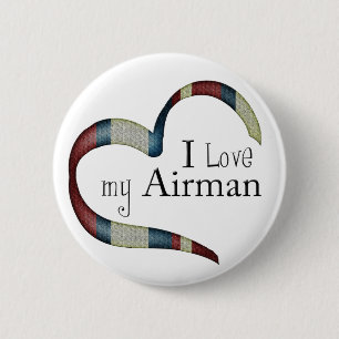 Macaron Rond 5 Cm J'aime mon bouton d'aviateur