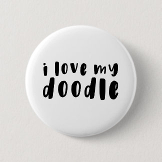 Macaron Rond 5 Cm J'aime mon bouton de Goldendoodle