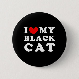 Macaron Rond 5 Cm J'aime mon chat noir J'adore mon chat noir