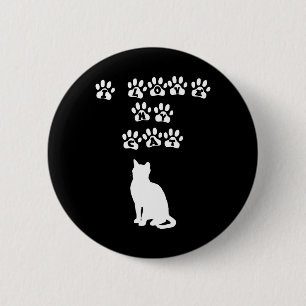 Macaron Rond 5 Cm J'aime mon chat--Texte blanc