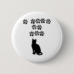 Macaron Rond 5 Cm J'aime mon chat--Texte noir