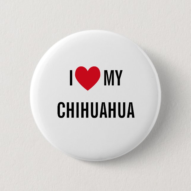 Macaron Rond 5 Cm J'Aime Mon Chihuahua (Devant)