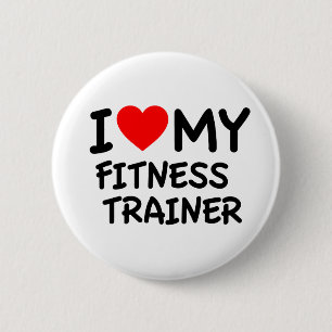 Macaron Rond 5 Cm J'aime mon entraîneur de fitness