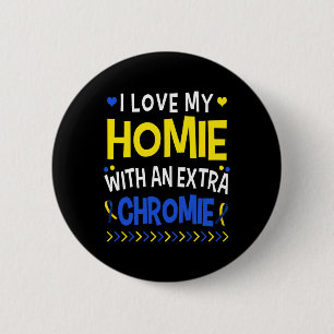 Macaron Rond 5 Cm J'Aime Mon Homie Avec Une Chromie Supplémentaire P