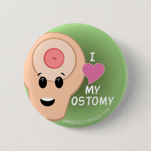 Macaron Rond 5 Cm J'aime mon Ostomy !