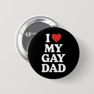 Macaron Rond 5 Cm J'aime mon père gay je cœur mon père gay