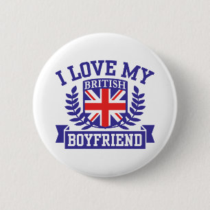 Macaron Rond 5 Cm J'aime mon petit ami britannique