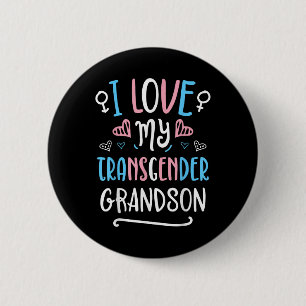 Macaron Rond 5 Cm J'aime mon petit-fils transgenre Fierté trans LGBT