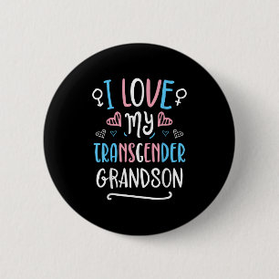 Macaron Rond 5 Cm J'aime mon petit-fils transgenre Lgbt Trans Pride