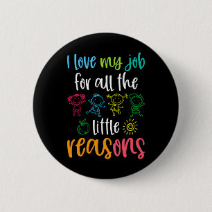 Macaron Rond 5 Cm J'Aime Mon Travail Pour Toutes Les Petites Raisons