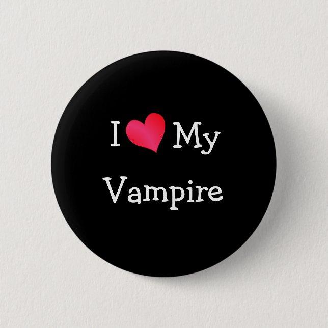 Macaron Rond 5 Cm J'Aime Mon Vampire (Devant)