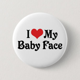Macaron Rond 5 Cm J'Aime Mon Visage De Bébé