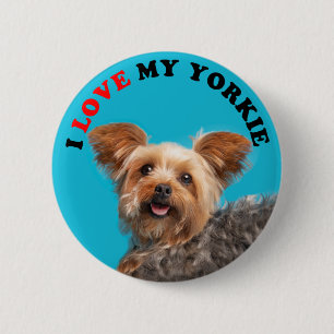 Macaron Rond 5 Cm J'Aime Mon Yorkie