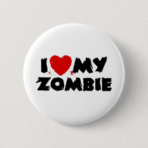 Macaron Rond 5 Cm J'Aime Mon Zombie