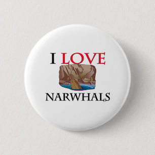 Macaron Rond 5 Cm J'aime Narwhals