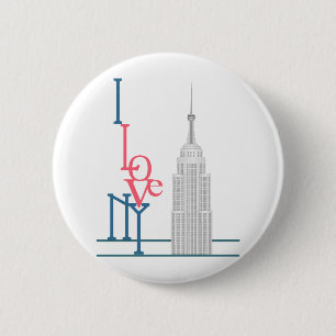 Macaron Rond 5 Cm J'aime New York