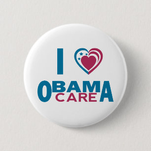 Macaron Rond 5 Cm J'aime ObamaCare