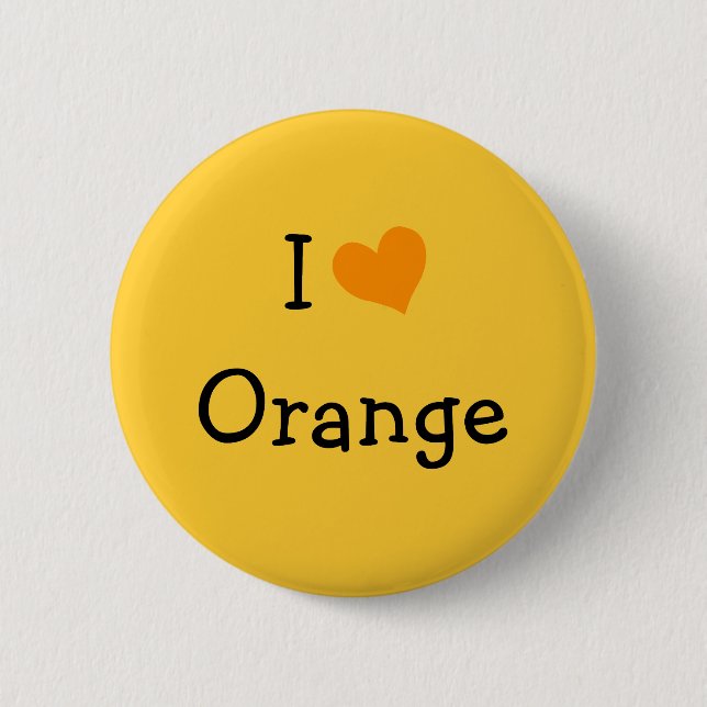 Macaron Rond 5 Cm J'Aime Orange (Devant)