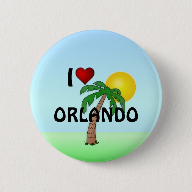 Macaron Rond 5 Cm J'aime Orlando (Devant)