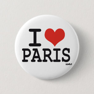 Macaron Rond 5 Cm J'aime Paris