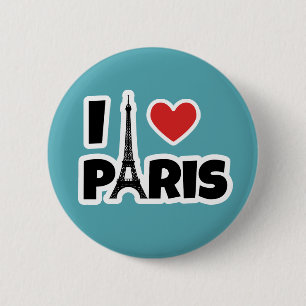 Macaron Rond 5 Cm J'aime Paris