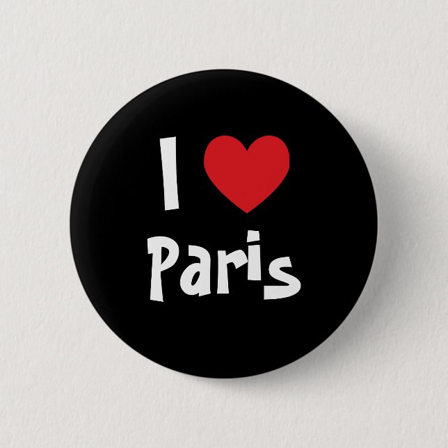 Macaron Rond 5 Cm J'aime Paris (Devant)