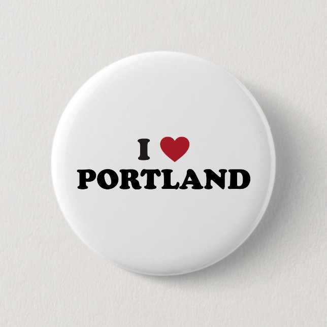 Macaron Rond 5 Cm J'aime Portland Orégon (Devant)