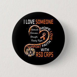 Macaron Rond 5 Cm J'Aime Quelqu'Un Avec Rsd Crps Sensibilisation Tou