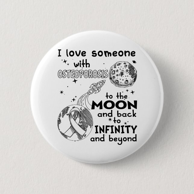 Macaron Rond 5 Cm J'aime quelqu'un qui est sensibilisé à l'ostéoporo (Devant)