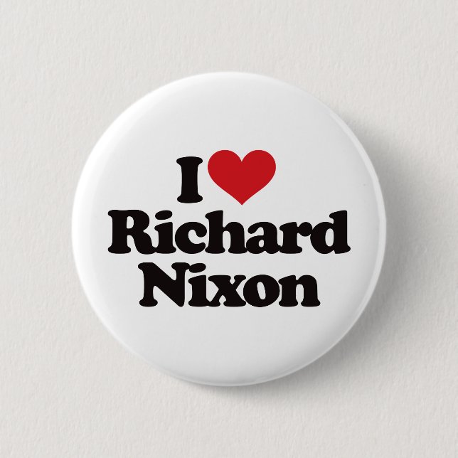 Macaron Rond 5 Cm J'aime Richard Nixon (Devant)