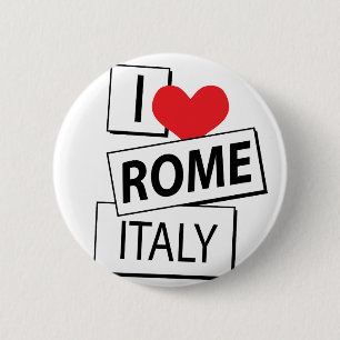 Macaron Rond 5 Cm J'aime Rome Italie