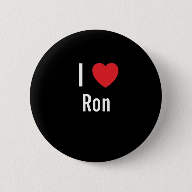 Macaron Rond 5 Cm J'aime Ron (Devant)