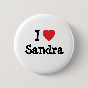 Macaron Rond 5 Cm J'aime Sandra coeur T-shirt