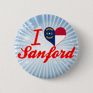 Macaron Rond 5 Cm J'aime Sanford, la Caroline du Nord