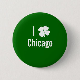 Macaron Rond 5 Cm J'aime (shamrock) le Jour de la Saint Patrick de
