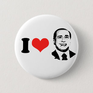 Macaron Rond 5 Cm J'aime Silvio Berlusconi